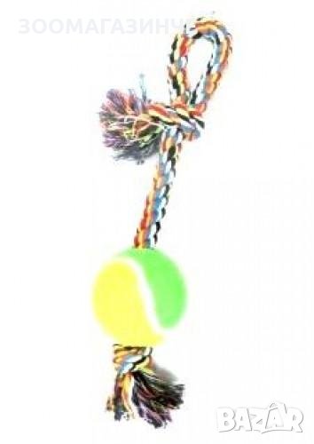 Алпийско въже с топка и дръжка играчка за куче 9 х 48 см, снимка 1