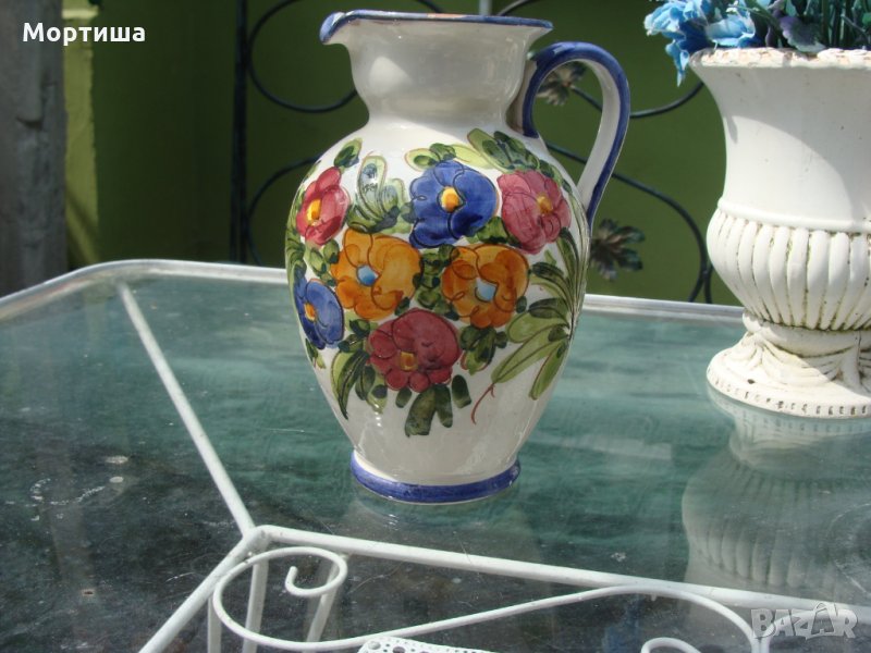 maiolica ръчно изработена кана , снимка 1
