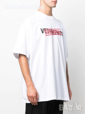 VETEMENTS White Confidential Logo Print Oversized Мъжка / Дамска Тениска size XL (XXL)