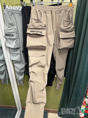 Мъжки карго панталони • S–XL • Черно / Бежово / Сиво • 59 лв, снимка 3 - Панталони - 52582447