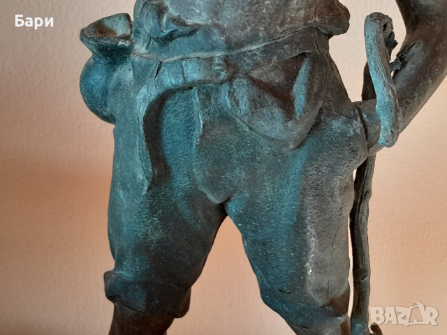 Стара авторска бронзова фигура,статуетка, снимка 6 - Колекции - 44873008