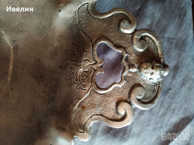 посребрена метална купа, фруктиера арт деко , снимка 3 - Антикварни и старинни предмети - 26293355