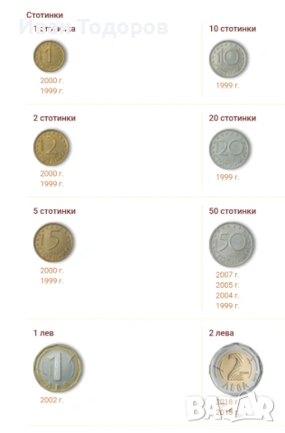 UNC Пълен сет български разменни монети, снимка 2 - Нумизматика и бонистика - 53236380