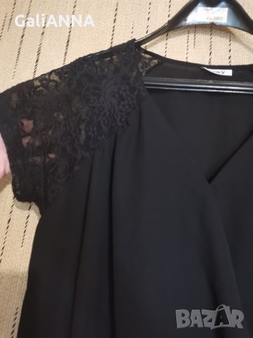 БЛУЗА ONLY С ДАНТЕЛА РАМЕНЕ РАЗМЕР  XL, снимка 4 - Туники - 33580310