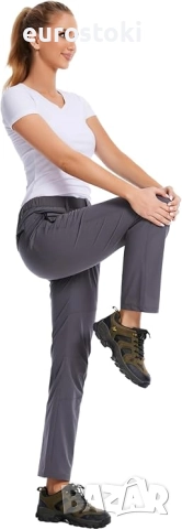 WORK IDEA Дамски летни панталони за планински преходи, еластични и водоустойчиви, ултралеки панталон, снимка 6 - Панталони - 52516308