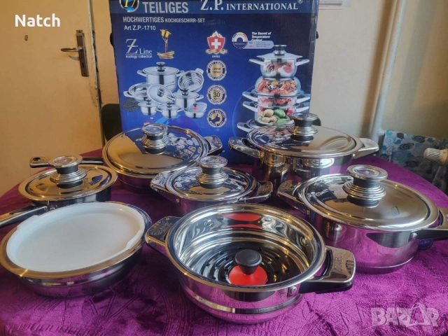 Комплект кухненски съдове за готвене и метало-керамични кухненски ножове , снимка 4 - Съдове за готвене - 52823437