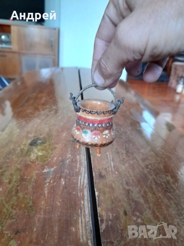 Стар дървен сувенир котле,менче, снимка 4 - Други ценни предмети - 52803996