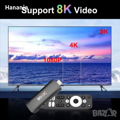 DQ06 TV Stick 4K, Android TV, IPTV, SlimBoxTv, Тв Стик, HDR10+, WiFi 6, Smart TV, снимка 3 - Приемници и антени - 43492372