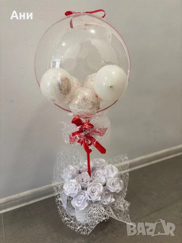 Балон с кашпа от рози