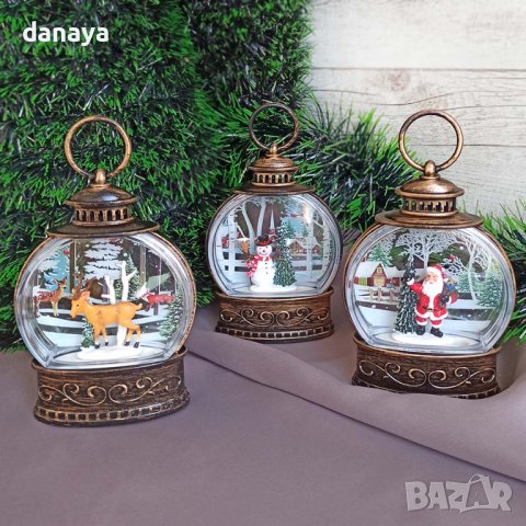 3176 Светещ коледен Led фенер Приказна картина, снимка 4 - Декорация за дома - 38548392