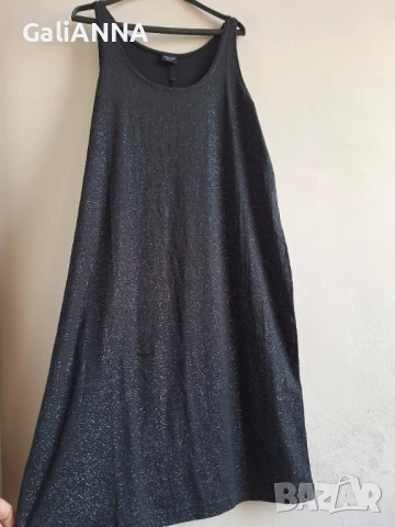 НОВА ЧЕРНА РОКЛЯ СЪС СРЕБРИСТО 2XL, снимка 2 - Рокли - 50840044