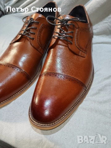 Мъжки официални обувки от естествена кожа Stacy Adams №48, снимка 5 - Официални обувки - 52522769