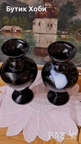 Двойка вази от духано стъкло, снимка 3 - Антикварни и старинни предмети - 49625110