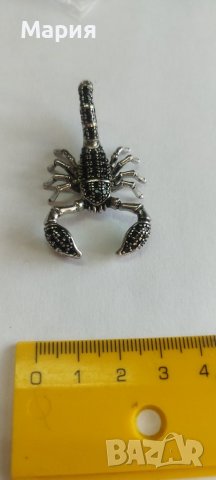Сребърна висулка - скорпион, снимка 4 - Колиета, медальони, синджири - 43746391
