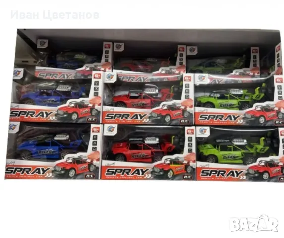 Състезателна турбо кола-пикап с дистанционно управление и функция за изкарване на дим