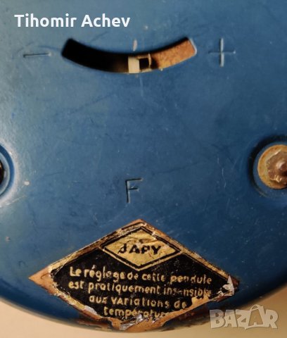 Стар механичен порцеланов френски часовник JAPY, снимка 6 - Антикварни и старинни предмети - 32326826