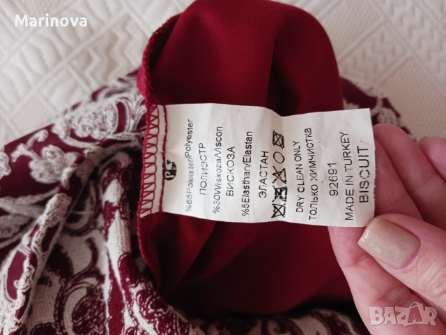 Официална елегантна рокля жакард, снимка 5 - Рокли - 52503446