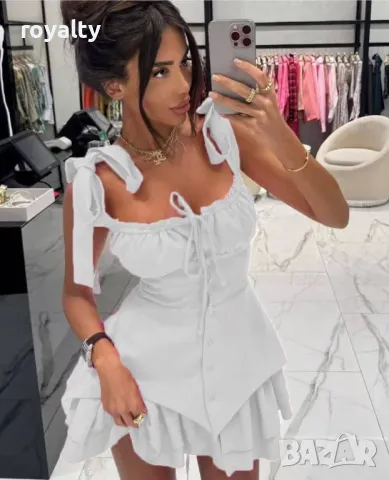 Бяла дамска рокля 