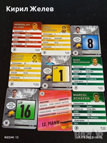 Колекционерски картички на футболисти МИРОСЛАВ КЛОЗЕ,САМИ КЕДИРА, МАНУЕЛ НОЕР 51046, снимка 16 - Колекции - 51701458