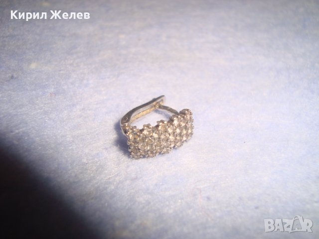 СТАРА СКЪПОЦЕННА СРЕБРО 925 с МИНИАТЮРНИ КРИСТАЛЧЕТА АРТ ОБЕЦА АНГЛИЯ 26974, снимка 4 - Обеци - 36817672