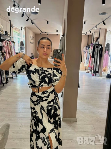 Дамски комплект от две части Топ с дълга пола, снимка 2 - Комплекти - 51013202