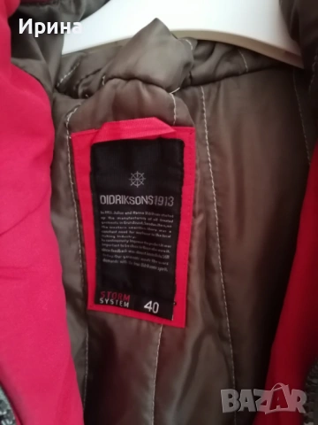 Червено зимно яке DIDRIKSONS1913, размер 40 , снимка 4 - Якета - 53351138