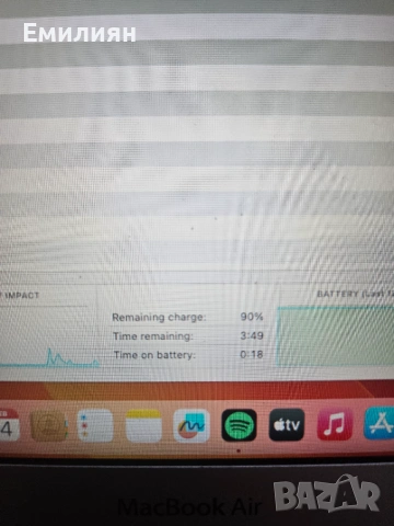 Macbook Air 11  Mac OS Ventura, много добро състояние и отлична батерия, снимка 5 - Лаптопи за дома - 53474598