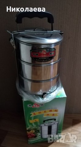 Троен,малък сефер за храна, метален , снимка 3 - Кутии за храна - 39018966