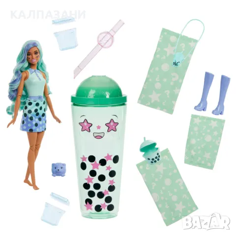 Barbie® Pop Reval™ Кукла с 8 изненади в чаша "Green Tea" HTJ21, снимка 4 - Кукли - 47508817