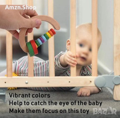 Бебешки дрънкалки , Дървени играчки монтесори 4бр комплект идеален за подарък в красива кутия, снимка 6 - Дрънкалки и чесалки - 43895168