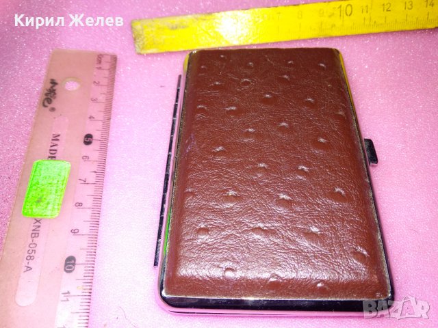 МОДНА СТИЛНА ИЗИСКАНА МЕТАЛНА ТАБАКЕРА с КОЖА 42952, снимка 6 - Табакери - 44137908