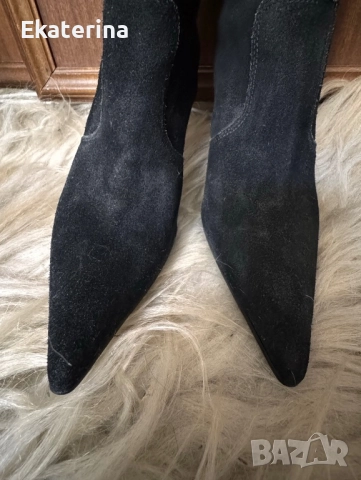 Черни готик велурени ботуши 37 номер , снимка 9 - Дамски ботуши - 52512081