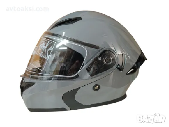 Каска за Мотор Сив лак Лукс Модуларна -979
