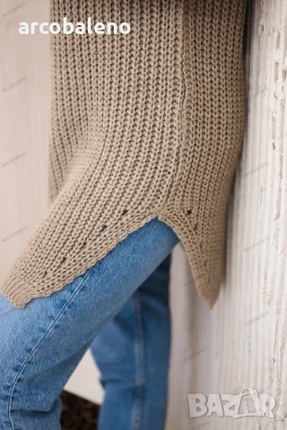 Дамски пуловер с цепки отстрани, 9цвята , снимка 5 - Блузи с дълъг ръкав и пуловери - 47519257
