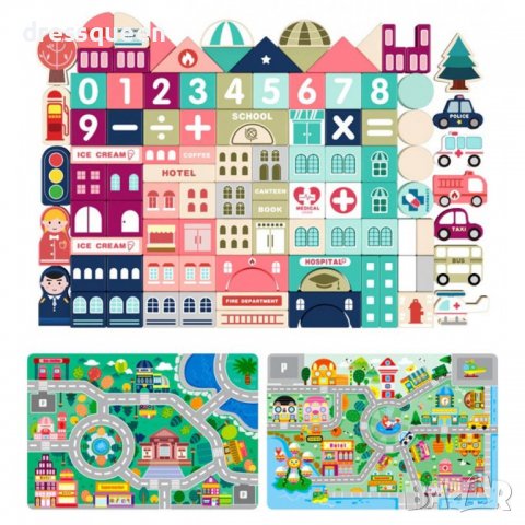 3547 Дървен конструктор с пъзел, снимка 6 - Игри и пъзели - 37835716