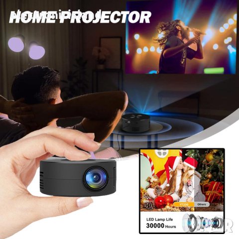 Преносим LED мини видео проектор YT200 плейър за домашно кино, снимка 1 - Плейъри, домашно кино, прожектори - 40404362