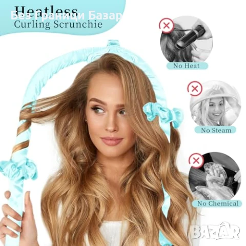 Нов 6 части комплект Лента за къдрене без топлина жени прическа ролер, снимка 2 - Други - 51117141