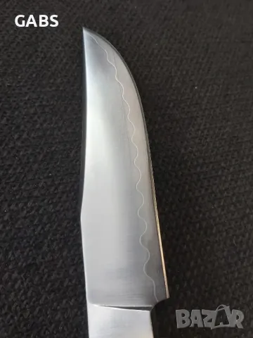 Ловен нож с кожена кания,три слоя стомана LN402, снимка 8 - Ножове - 49962608