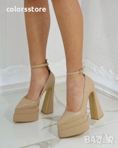 Обувки на ток - бежова кожа - VT2, снимка 2 - Дамски обувки на ток - 38146940