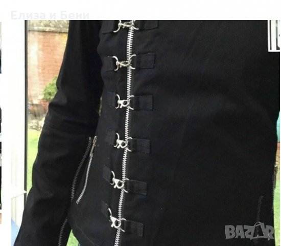  яке Criminal Damage Bondage пънк готик сайбър с катарами куки тип Tripp, снимка 3 - Якета - 35627792