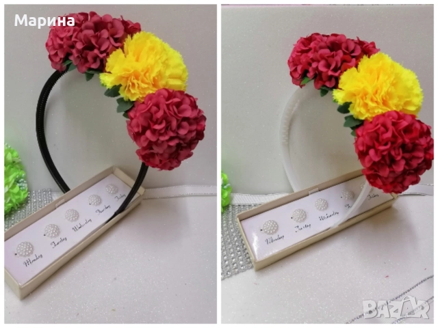 Диадема с цветя, вариант 23, снимка 9 - Аксесоари за коса - 52688406