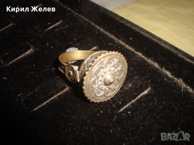 СТАР БОЛЯРСКИ САЧАНЕН ПРЪСТЕН САЧАН БРОНЗ 17-18 ВЕК МНОГО РЯДЪК РЪЧНА КУЮМДЖИСКА ИЗРАБОТКА 22628, снимка 13 - Антикварни и старинни предмети - 33045373