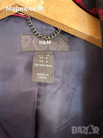 H&M палто от лека вълна, XS, като ново, снимка 2 - Палта, манта - 52401511