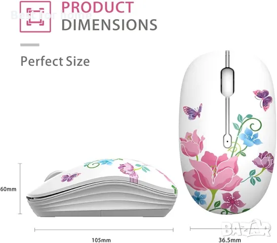 TENMOS M101  Сладка, безжична, компютърна мишка с USB приемник, снимка 7 - Клавиатури и мишки - 50190546