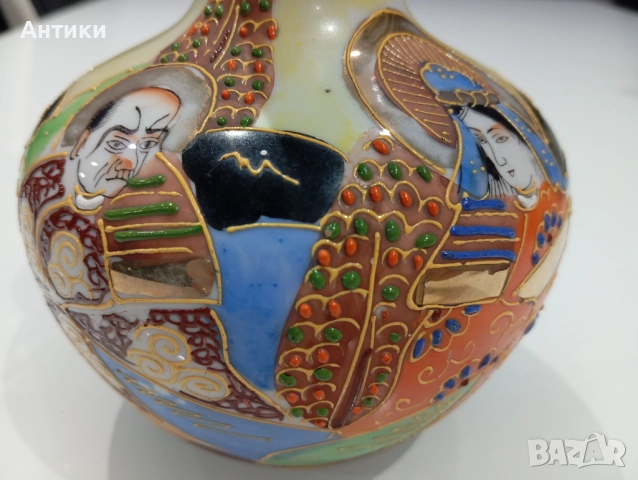 Порцеланова стара японска ваза с печат , снимка 5 - Други ценни предмети - 52624283