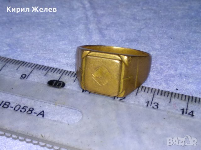 СТАР РУМЪНСКИ РЕТРО ПРЪСТЕН с ПЕЧАТИ 14К и 585 МЕСИНГОВА СПЛАВ РЪЧНА ИЗРАБОТКА За КОЛЕКЦИЯ 21945, снимка 13 - Антикварни и старинни предмети - 40684992