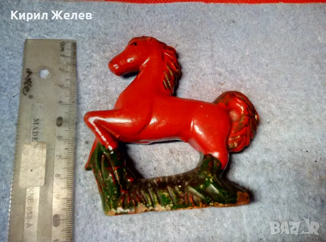 СТАРО ГЛИНЕНО КОНЧЕ ВИХРОГОНЧЕ ФИГУРКА ДЕТСКА ИГРАЧНА АРТ КЕРАМИКА РЪЧНО ОЦВЕТЕНА и ИЗРАБОТЕНА 47554, снимка 2 - Колекции - 47686433