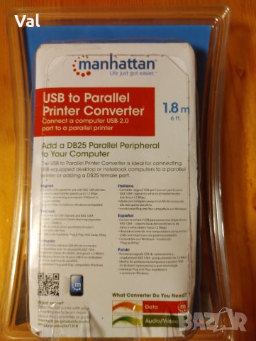 Конвертор USB 2.0 към Parallel, снимка 2 - Консумативи за принтери - 43392494