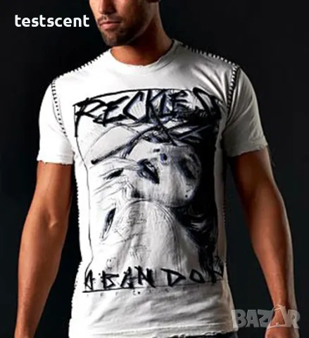 Мъжка тениска AFFLICTION Reckless Abandon in White бяла S Small