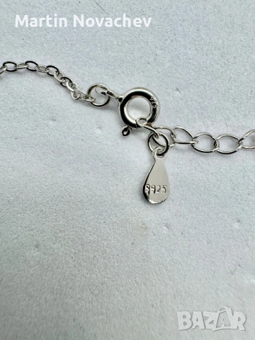 Сребърно колие с мойсанит (Диамант) 1 карат, снимка 6 - Колиета, медальони, синджири - 53424016